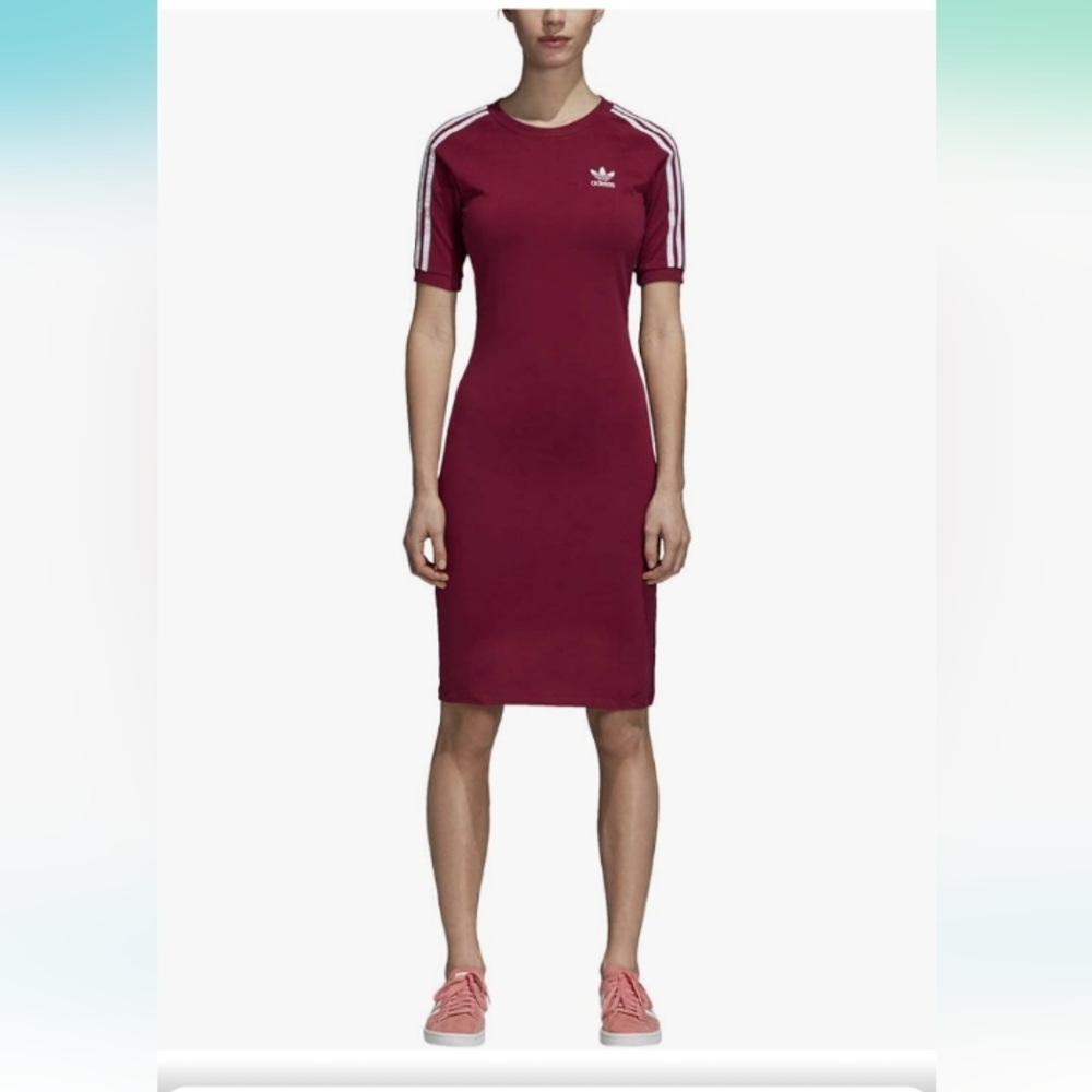 adidas Burgundy Midi Dress